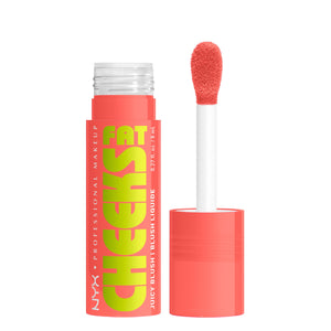 NYX Fat Cheeks Blush Papaya Plump en el bote con acabado jugoso y duradero