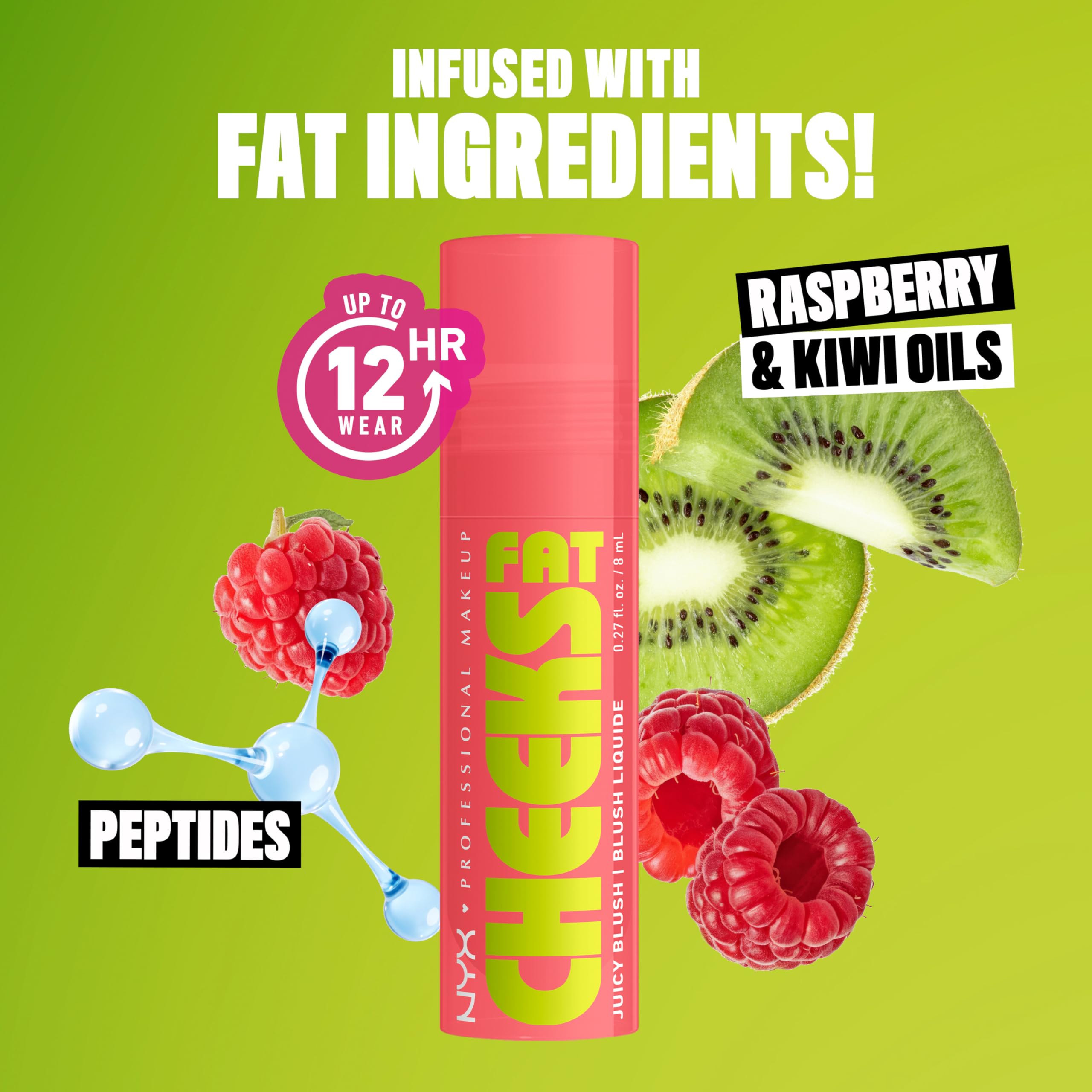 NYX Fat Cheeks Blush líquido Fig Fizz: duración de 12 horas para un rostro fresco.