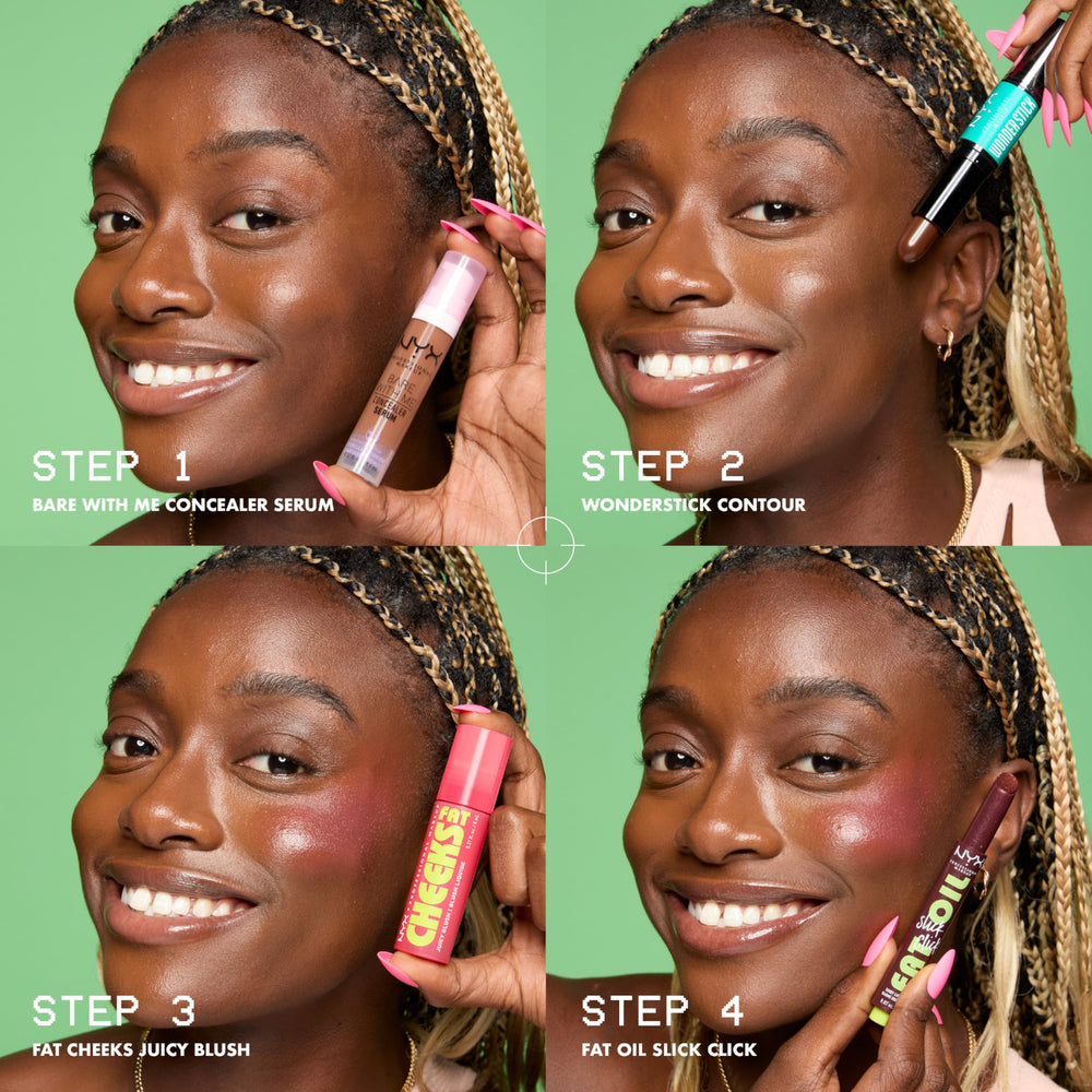 NYX Fat Cheeks Blush líquido Fig Fizz: tono duradero ideal para mejillas y acabados frescos.