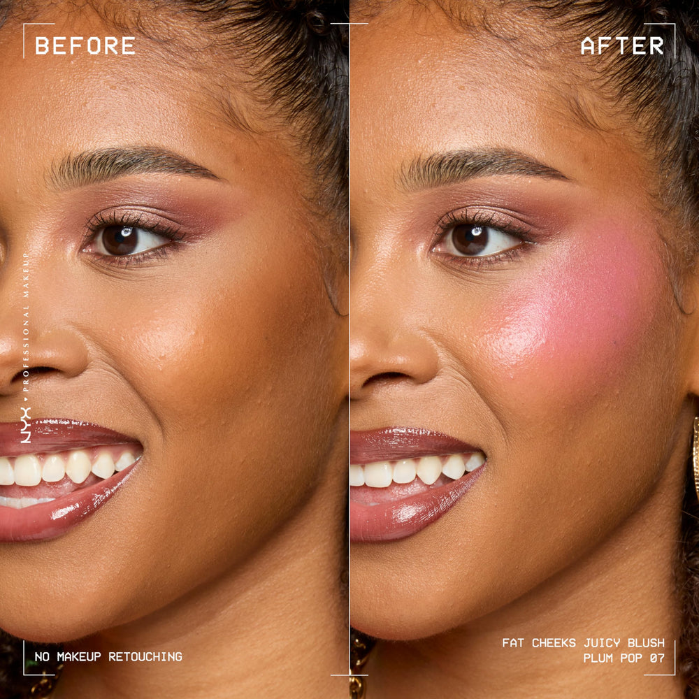NYX Fat Cheeks Blush Plum Pop muestra color rosado mauve para uso diario