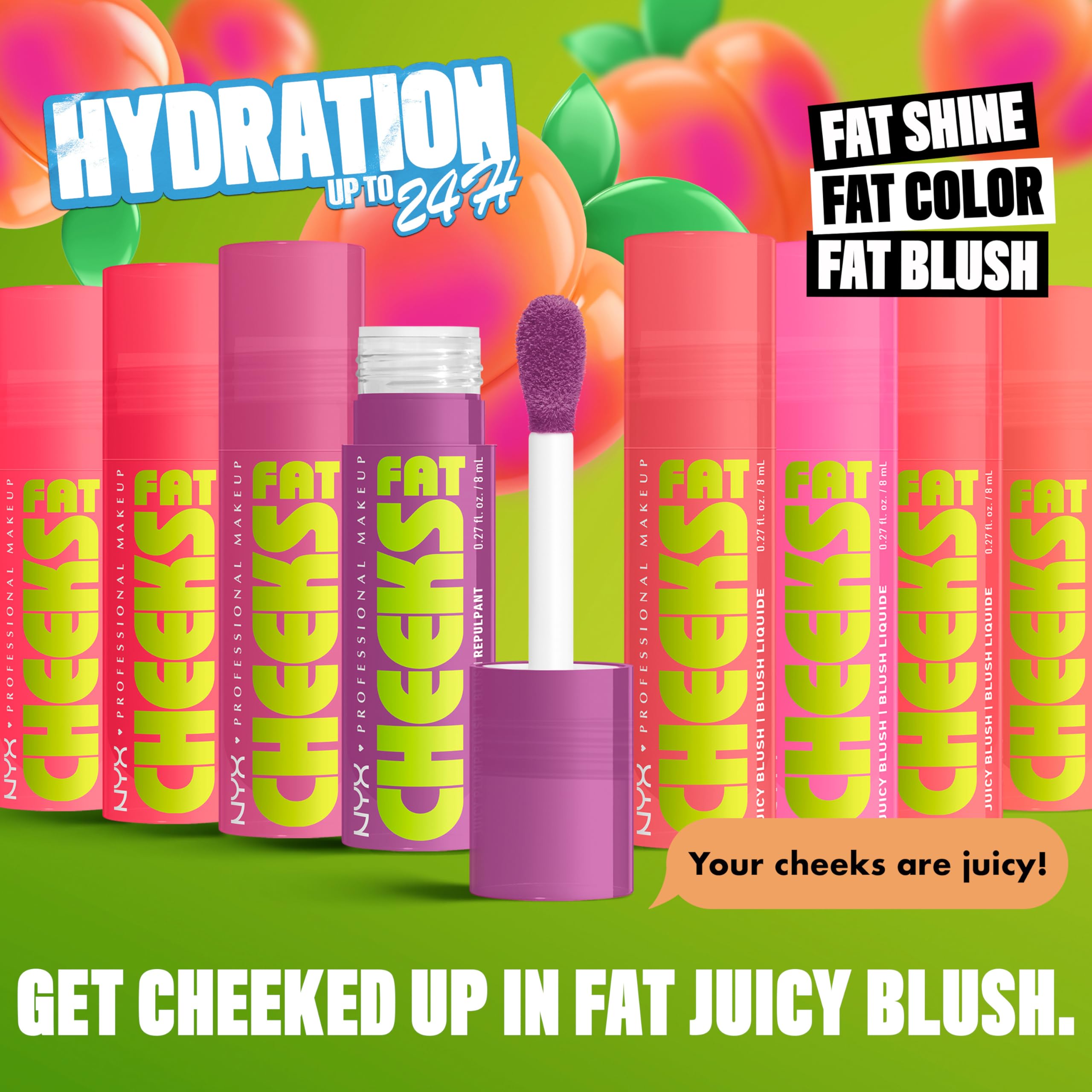NYX Fat Cheeks Blush Plum Pop textura cremosa para difuminar fácilmente