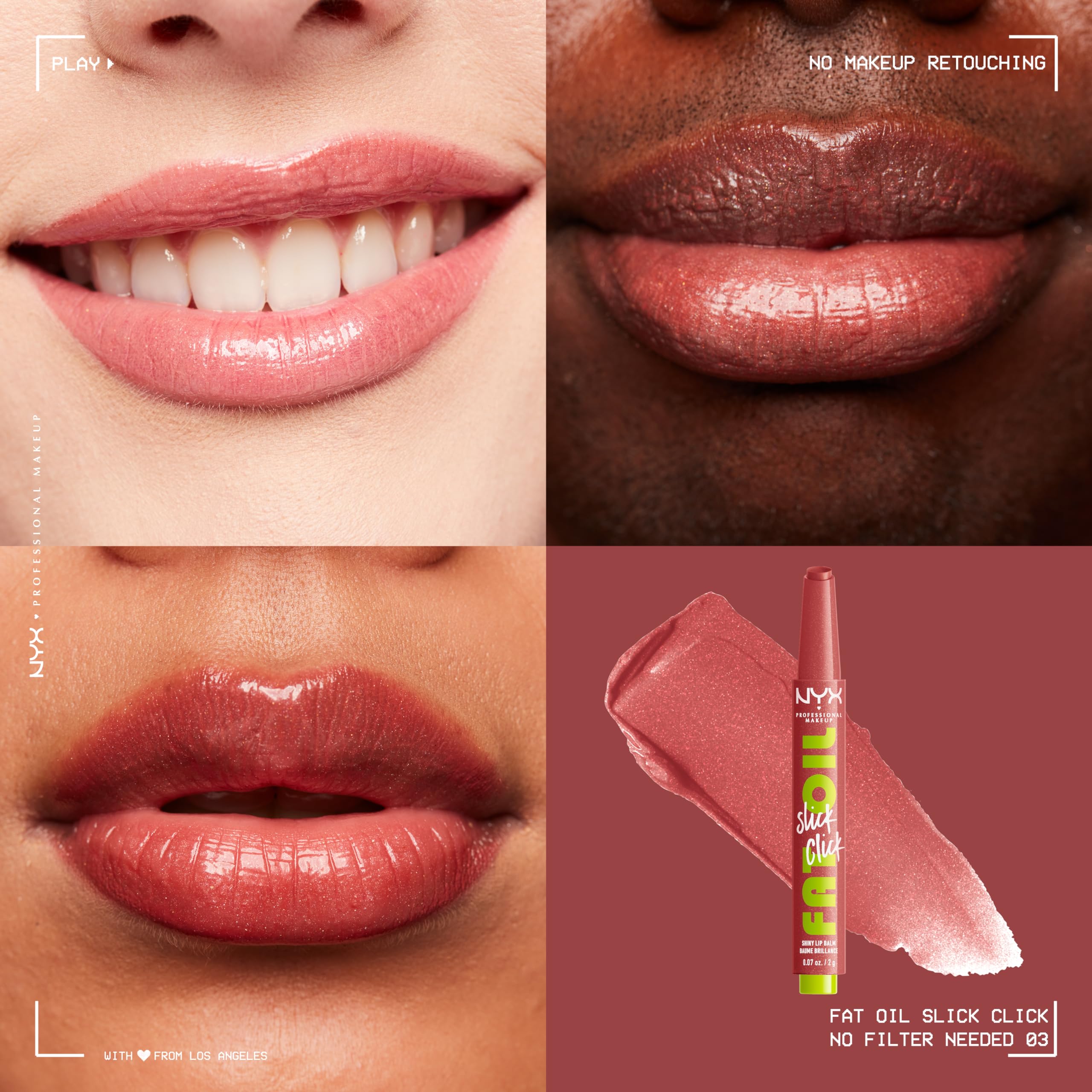 NYX Fat Oil Slick Click con dispensador de clic para aplicación precisa.