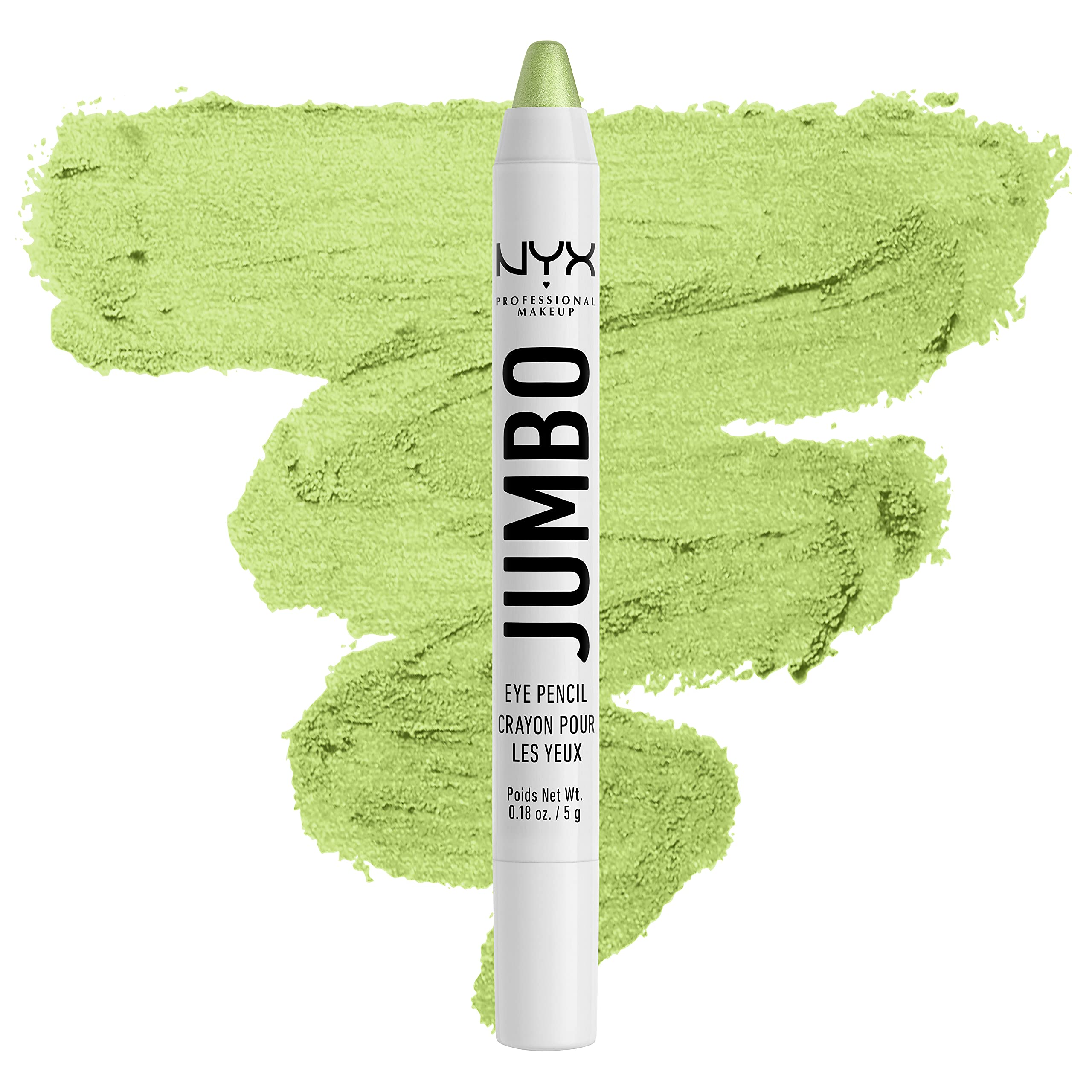 Lápiz jumbo de NYX PROFESSIONAL MAKEUP Matcha en verde, ideal como sombra suave de ojos.