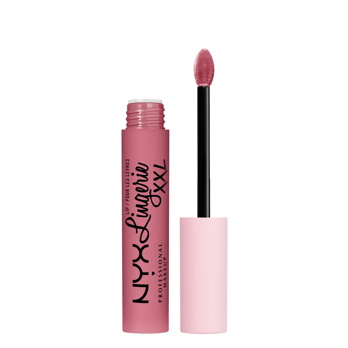 Labial líquido NYX Lip Lingerie Maxx Out envase y acabado mate de larga duración