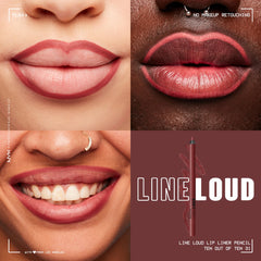NYX Line Loud delineador labial Too Blessed, aplicación precisa y color intenso.