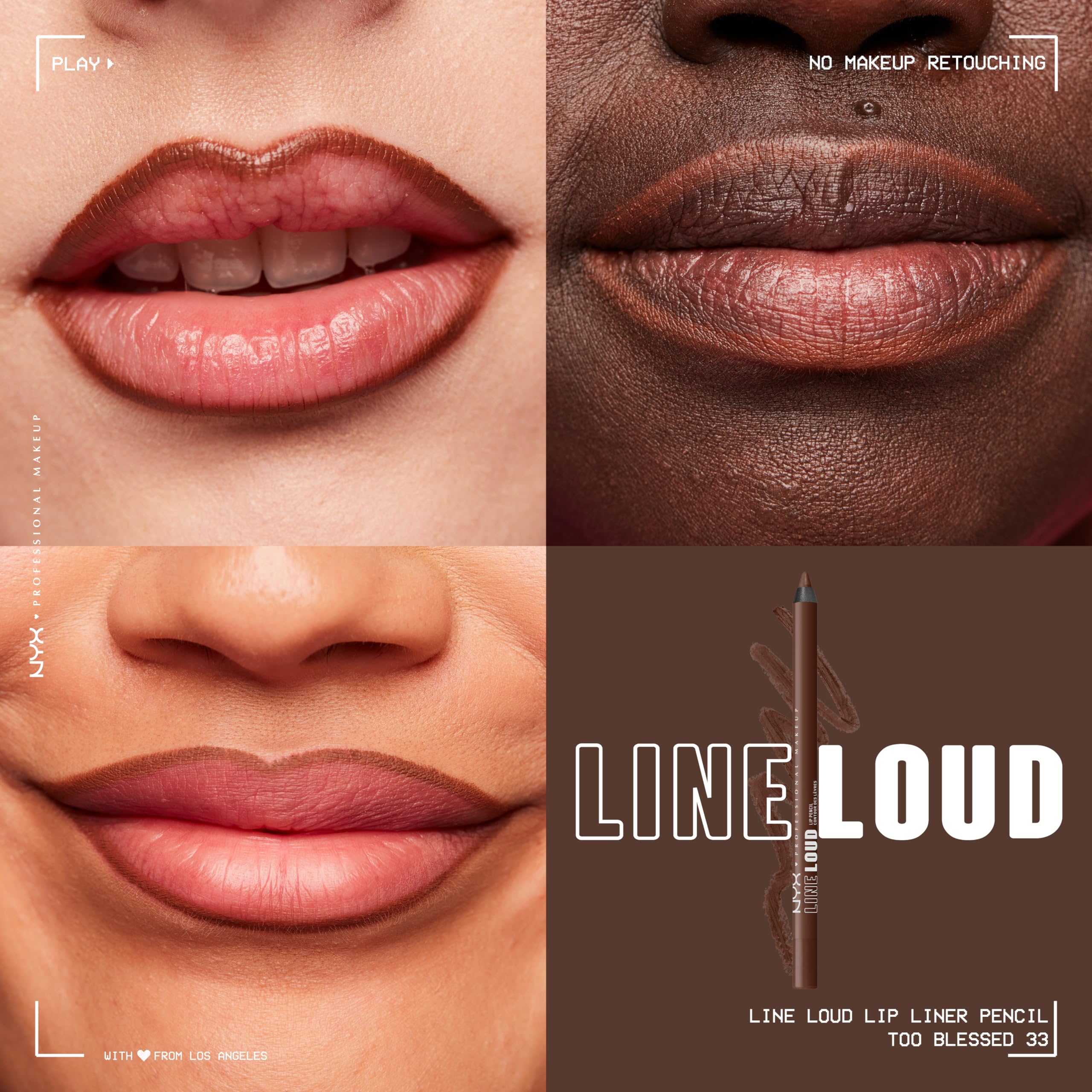 Line Loud Lip Liner con aceite de jojoba para labios suaves.