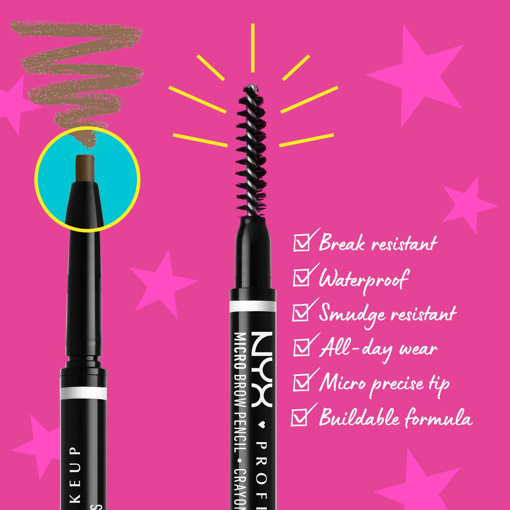 NYX Micro Brow Pencil con punta ultra fina para trazos naturales
