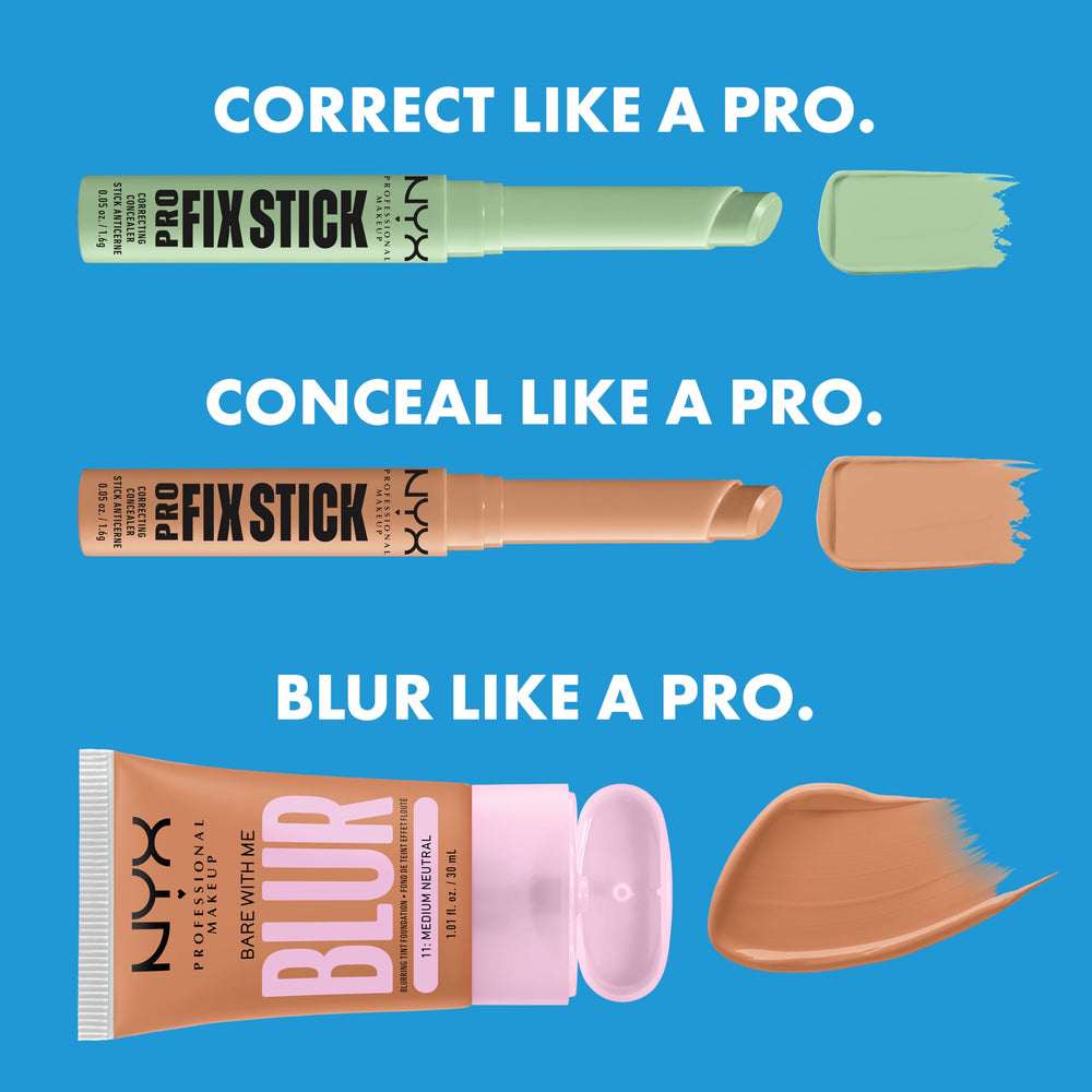 NYX Pro Fix cobertura media, acabado natural.