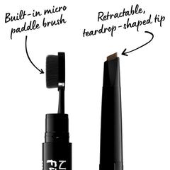 NYX Professional Makeup: aplicación precisa de pomada para dibujar pelos y rellenar.