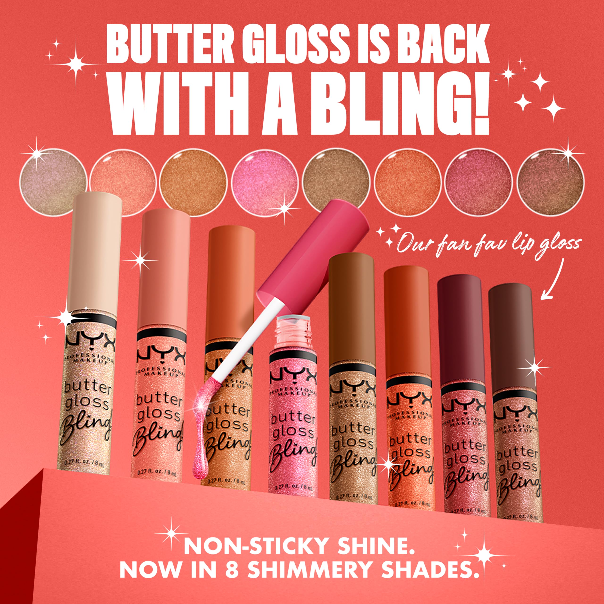 NYX Butter Gloss Bling aplicador suave facilita la aplicación precisa