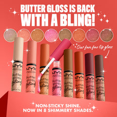 Textura cremosa de NYX Butter Gloss Bling desliza fácilmente