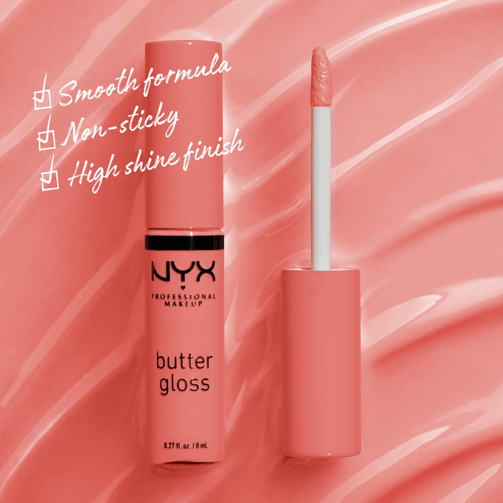 NYX Butter Gloss Creme Brulee, aplicación cremosa para color sutil y cómodo