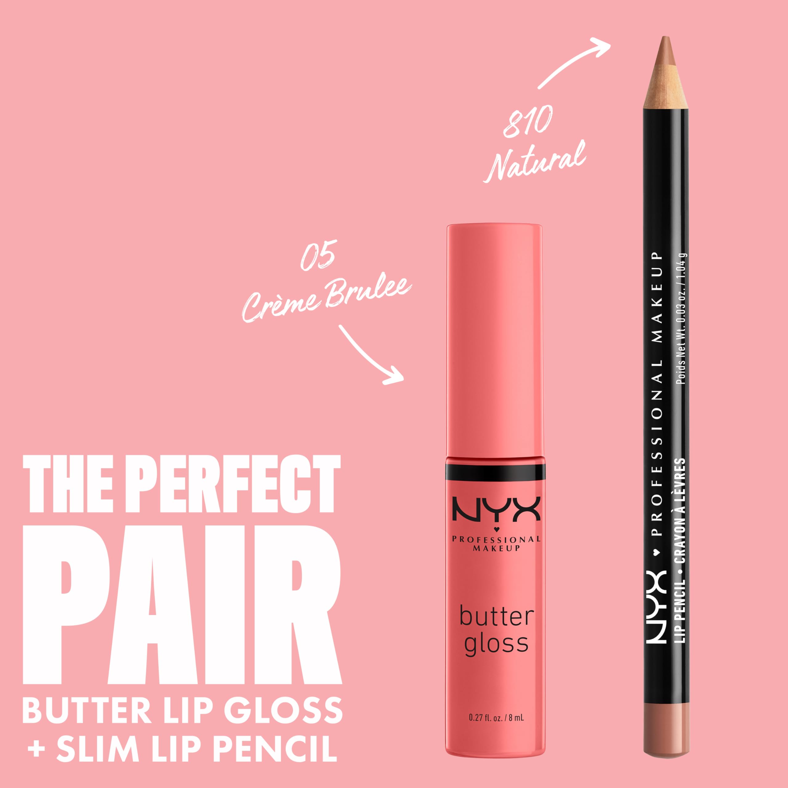 NYX Butter Gloss Creme Brulee, tono natural para labios definidos y suaves