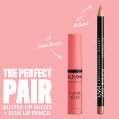NYX Butter Gloss Creme Brulee, tono natural para labios definidos y suaves