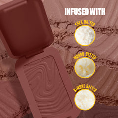 Aplicación con brocha Buttermelt para un acabado uniforme en toda la cara.