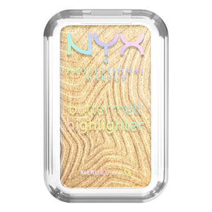 Iluminador Buttermelt de NYX con brillo perlado para un acabado suave.