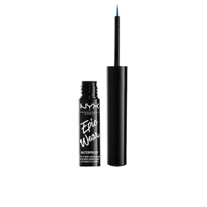Delineador líquido Epic Wear de NYX en tono Zafiro para un trazo duradero y a prueba de agua.