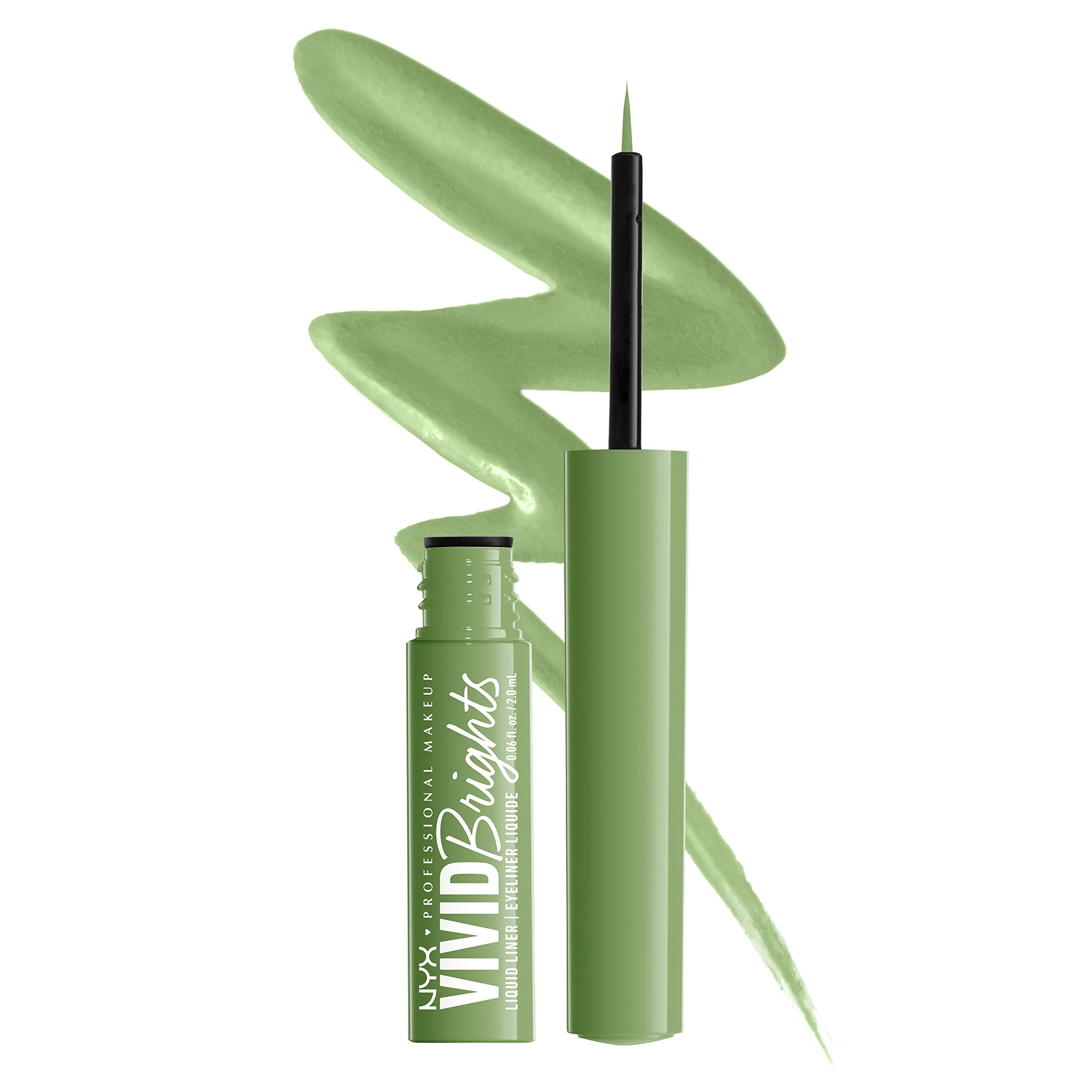 Delineador líquido NYX Ghosted Green para trazos intensos y mate.
