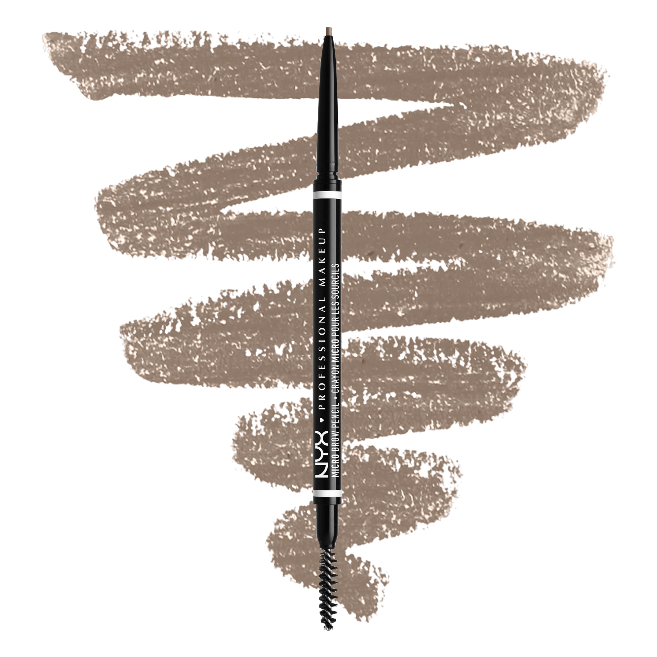 NYX Micro Brow Pencil Rubio Ceniza: detalle de apertura para trazos precisos.