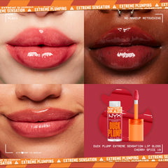 NYX muestra color intenso en muestra de labio para comparar tonos.