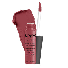 NYX Soft Matte Lip Cream Budapest, aplicación suave para color duradero en labios.