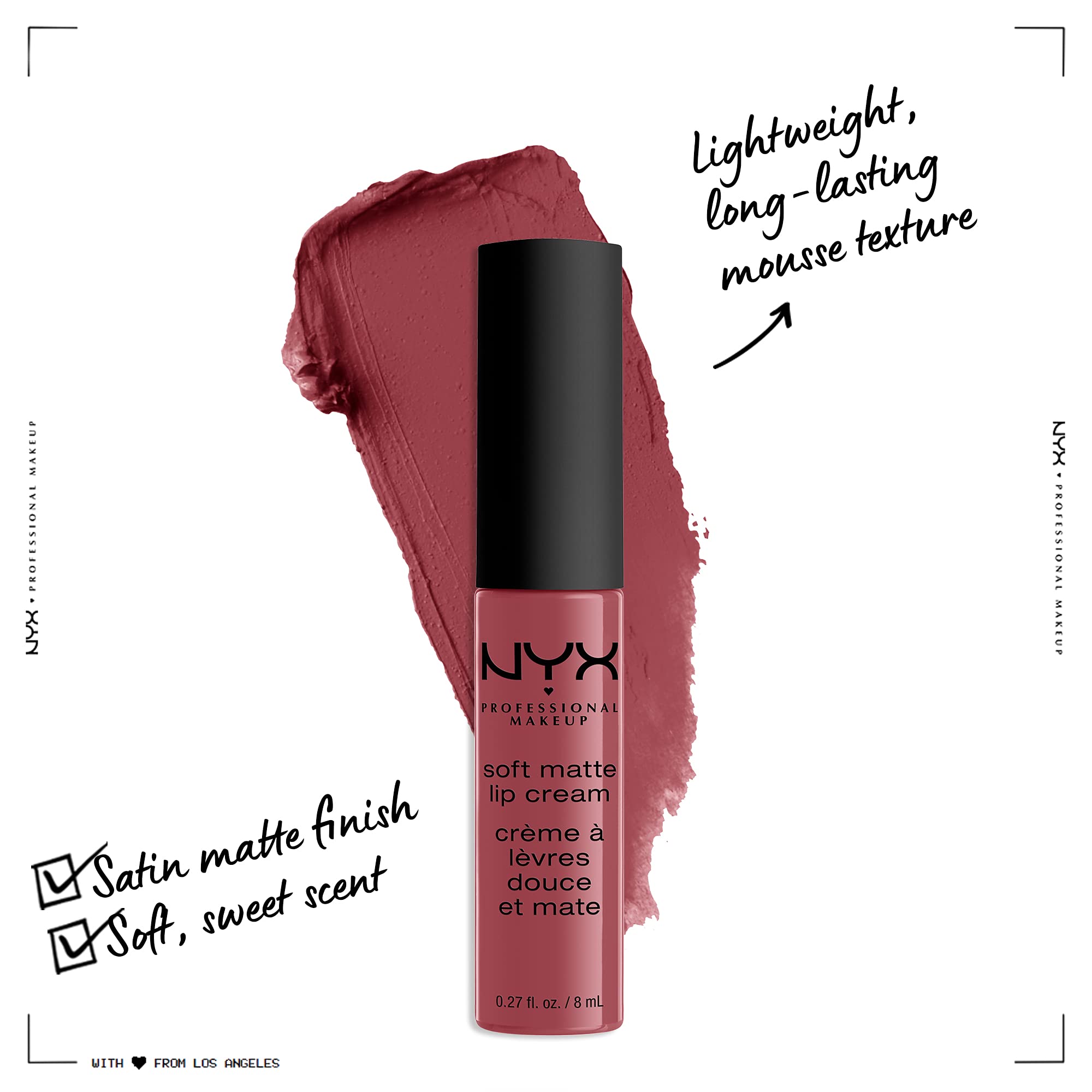 NYX Soft Matte Lip Cream Budapest, textura cremosa que aporta color cómodo.