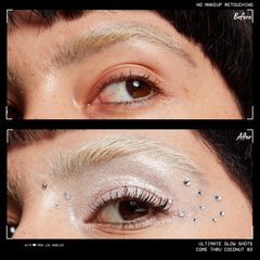 nyx proporciona brillo luminoso sin copos para ojos.