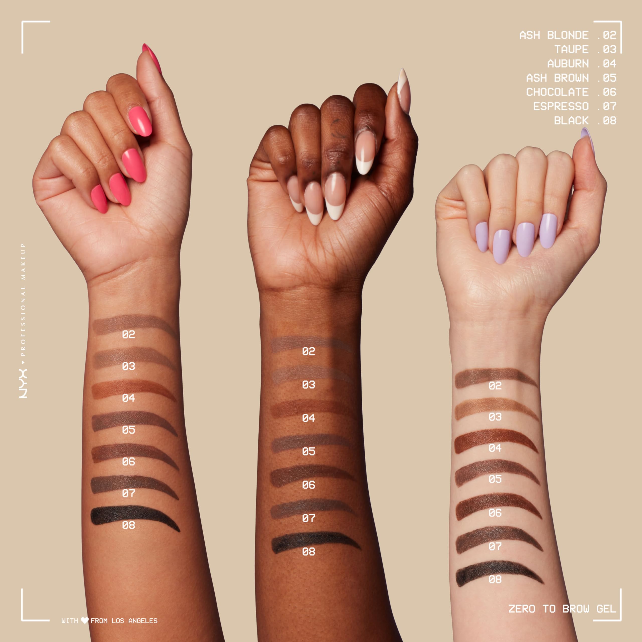 NYX Zero to Brow Gel Chocolate, duración de hasta 2 días para retoques mínimos