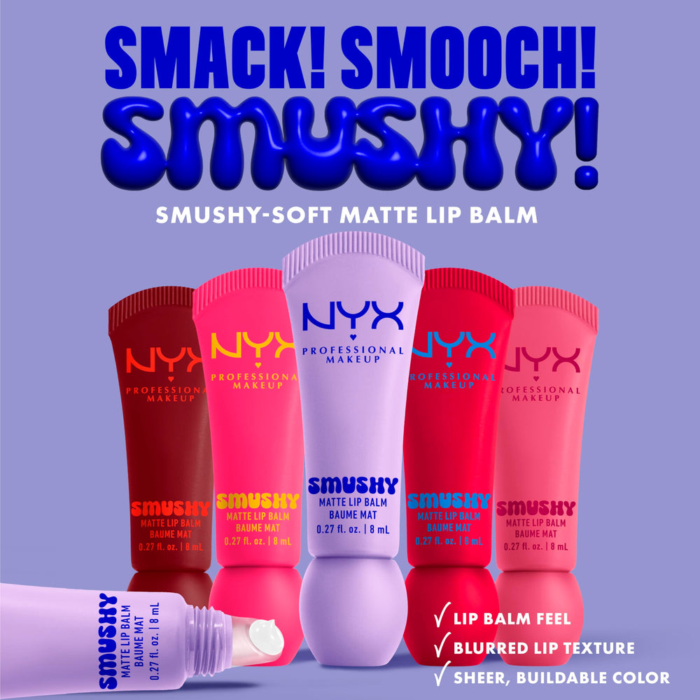 Polvo de arroz mochi y ceramidas en bálsamo Smushy Matte para labios suaves.