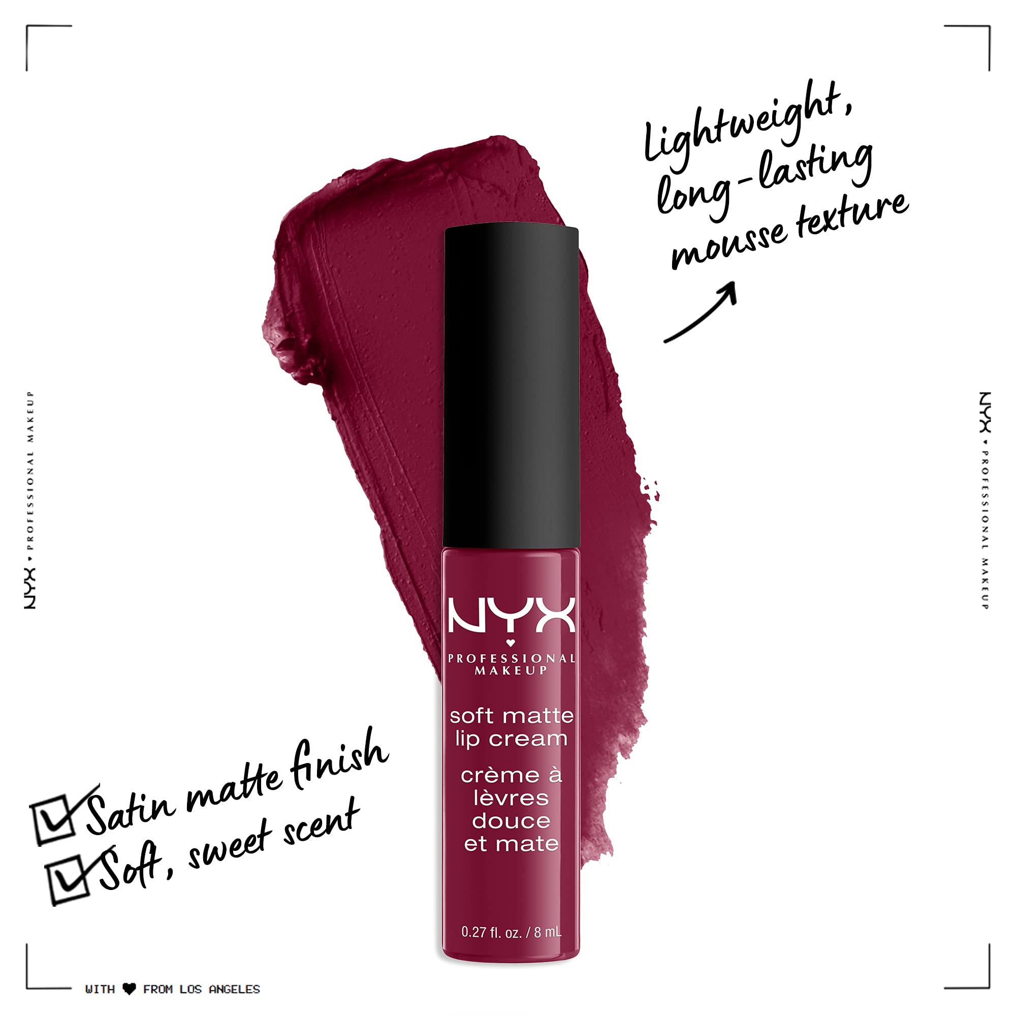 Aplicación suave de NYX Copenhagen Lip Cream para acabado mate cómodo.