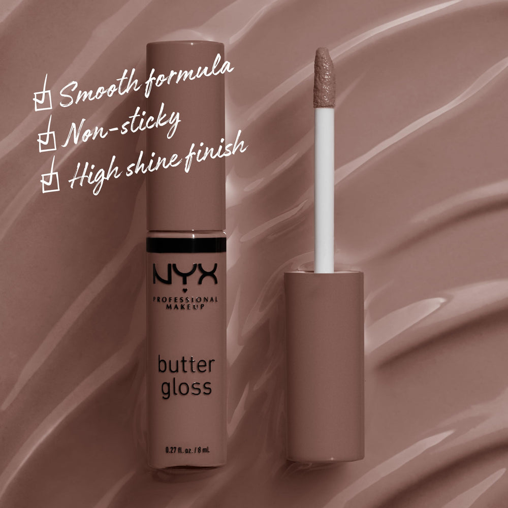 NYX Butter Gloss Brown Sugar textura cremosa para aplicación uniforme