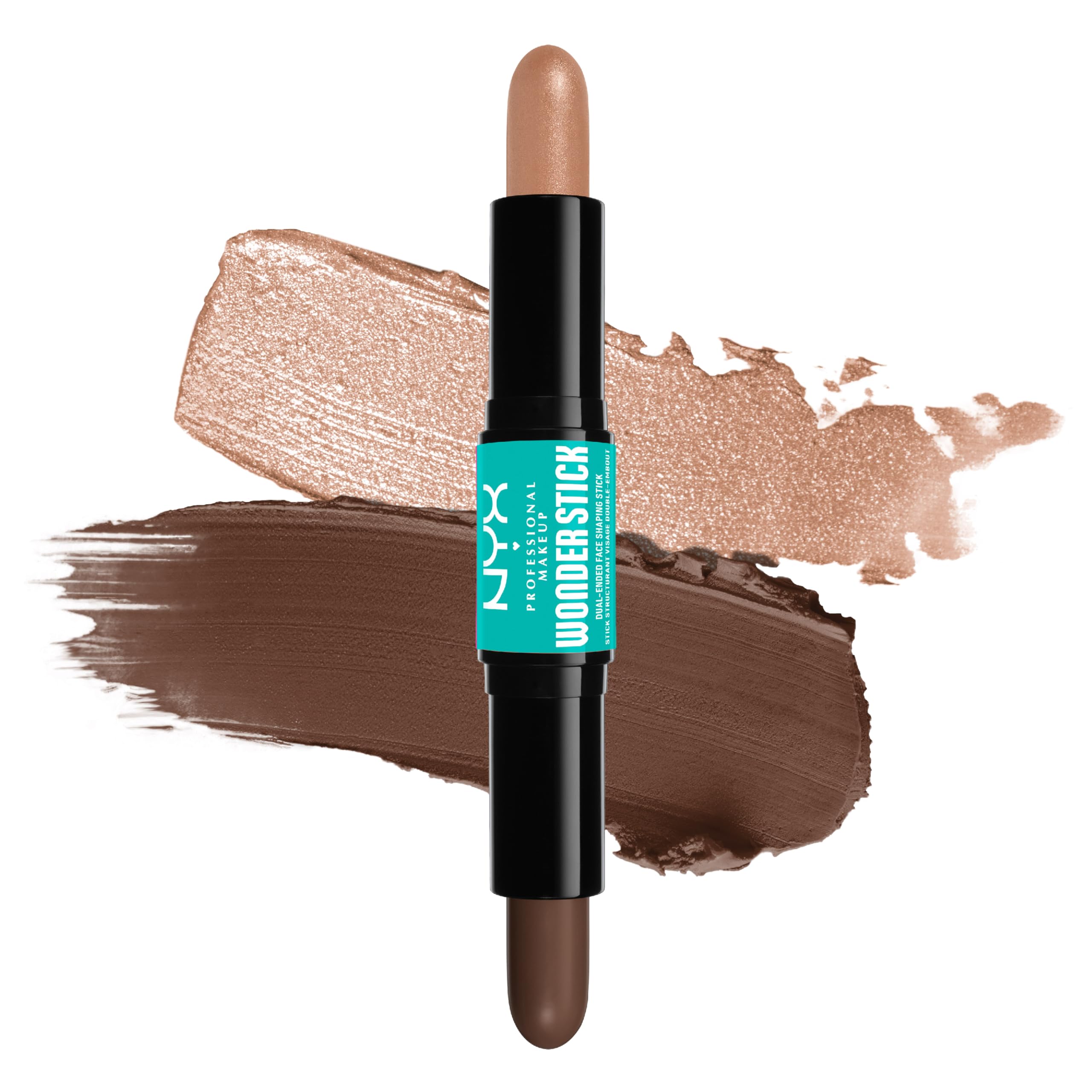 NYX Wonder Stick con doble punta para contorno e iluminación, acabado natural.