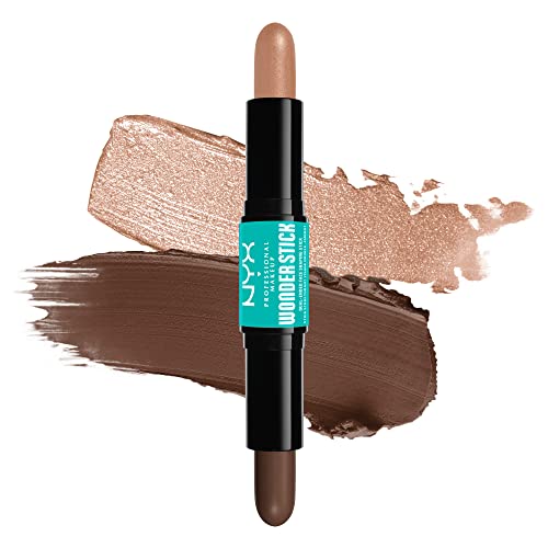 NYX Wonder Stick tono intenso define rasgos con brillo controlado.