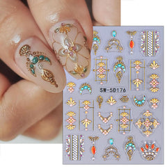 NZRAESTRS pegatinas uñas sol y luna, diseño único para looks diarios