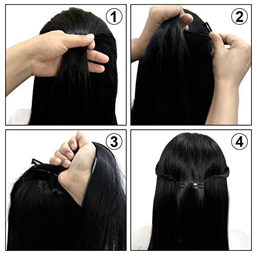 Oaiceli pinzas-cabello-metal acabado negro elegante para estilos modernos.