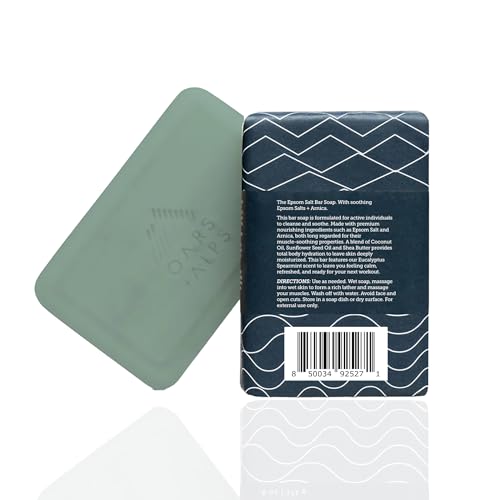 Oars + Alps barra jabón Epsom Arnica, alivio ligero para la musculatura.