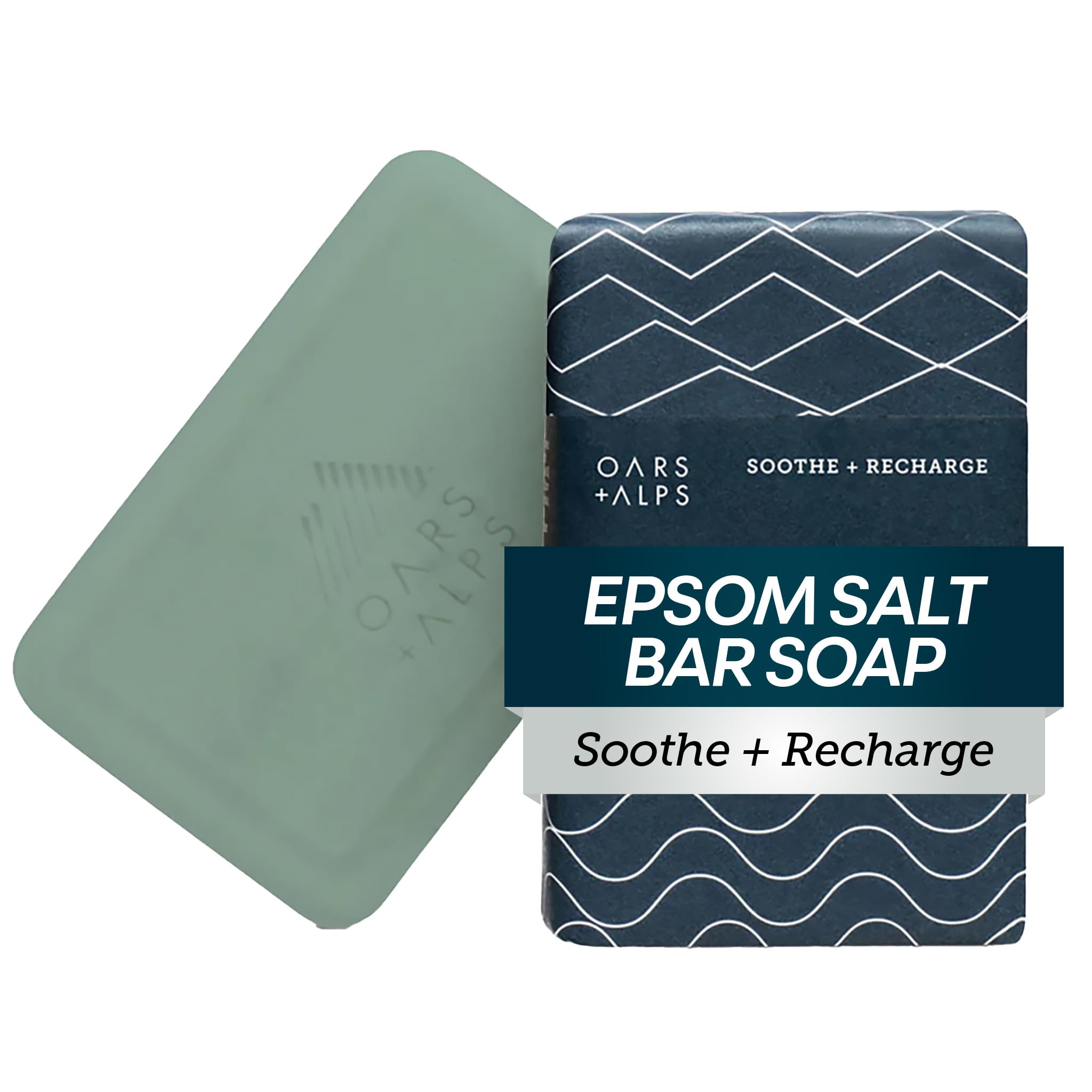 Oars + Alps barra jabón exfoliante para hombre, limpieza profunda suave.