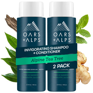 Oars + Alps Champú Invigorante, botella visible, ideal para iniciar la ducha con frescura
