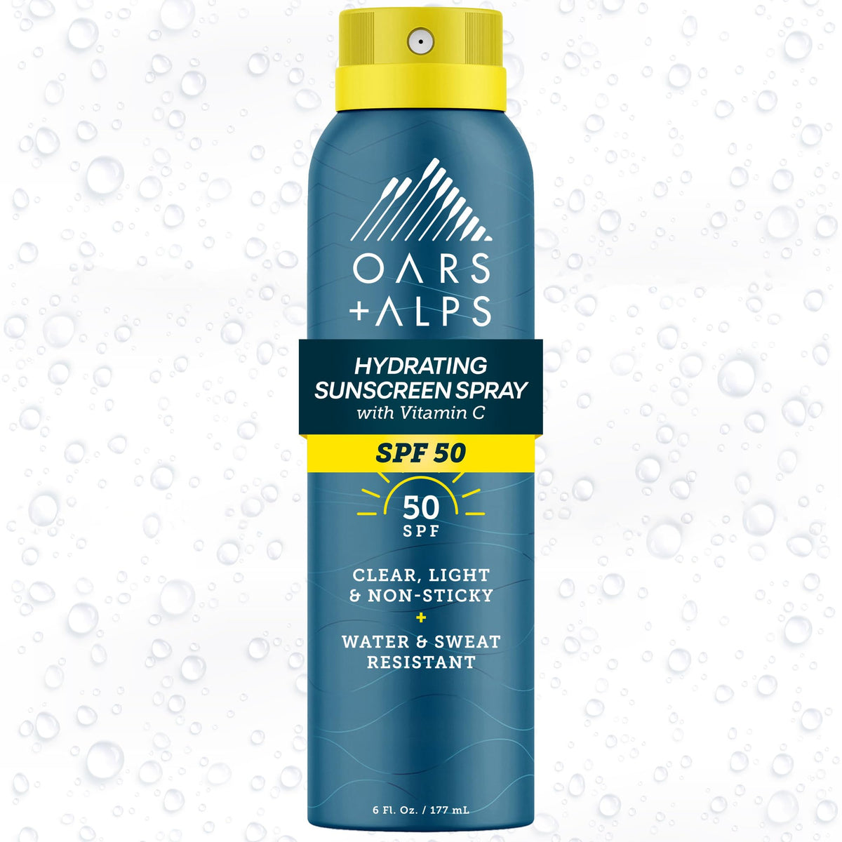 Protección solar SPF50 para cara y cuerpo de Oars Alps, spray ligero.