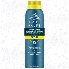 Protección solar SPF50 para cara y cuerpo de Oars Alps, spray ligero.