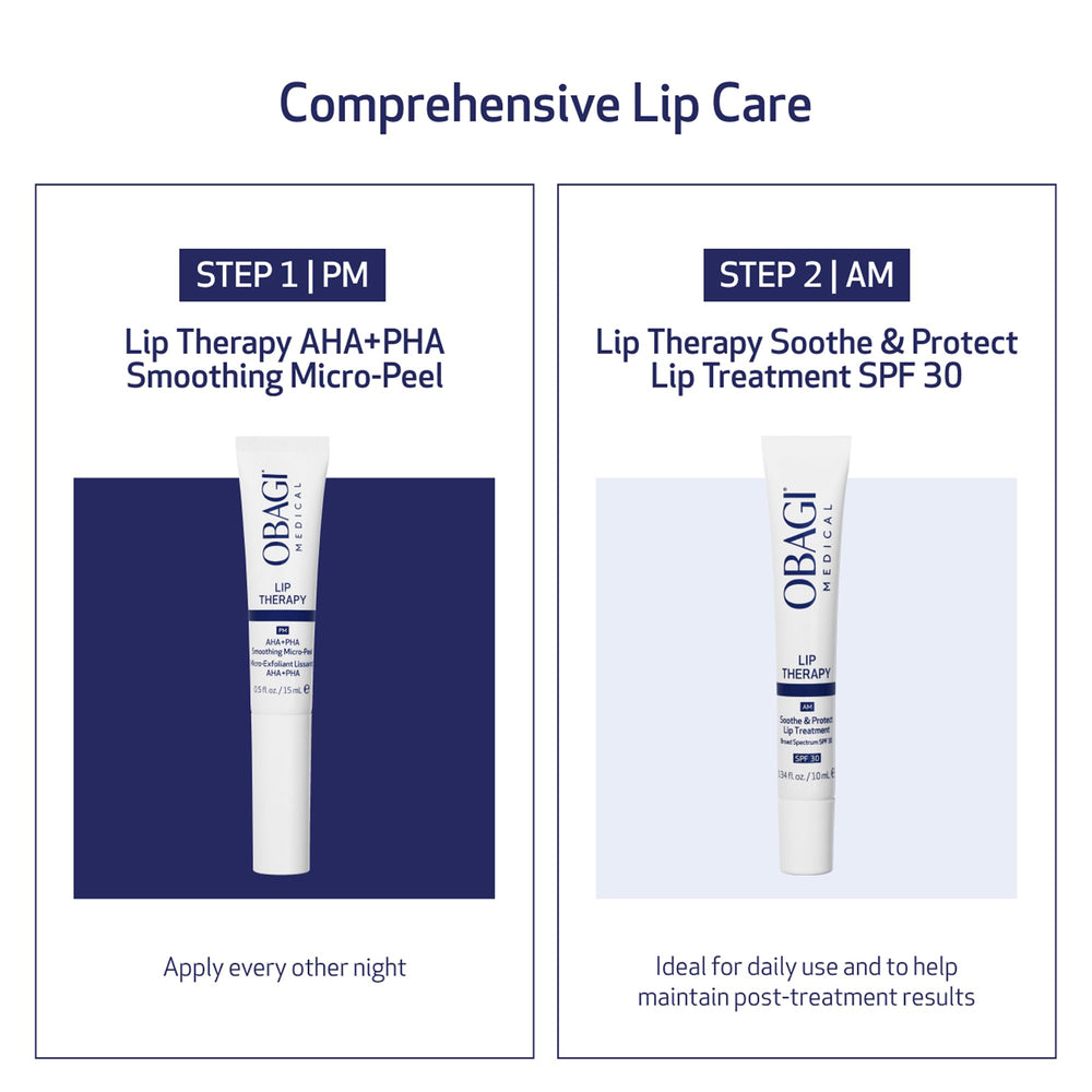 Hidratación intensa de Obagi Lip Therapy SPF 30 para labios nutridos.