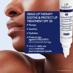 Textura suave de Obagi Lip Therapy SPF 30 para labios secos.