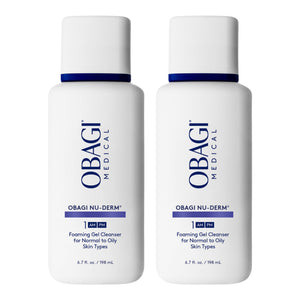 Obagi Nu-Derm Gel Espumoso en dos frascos para limpieza diaria de piel