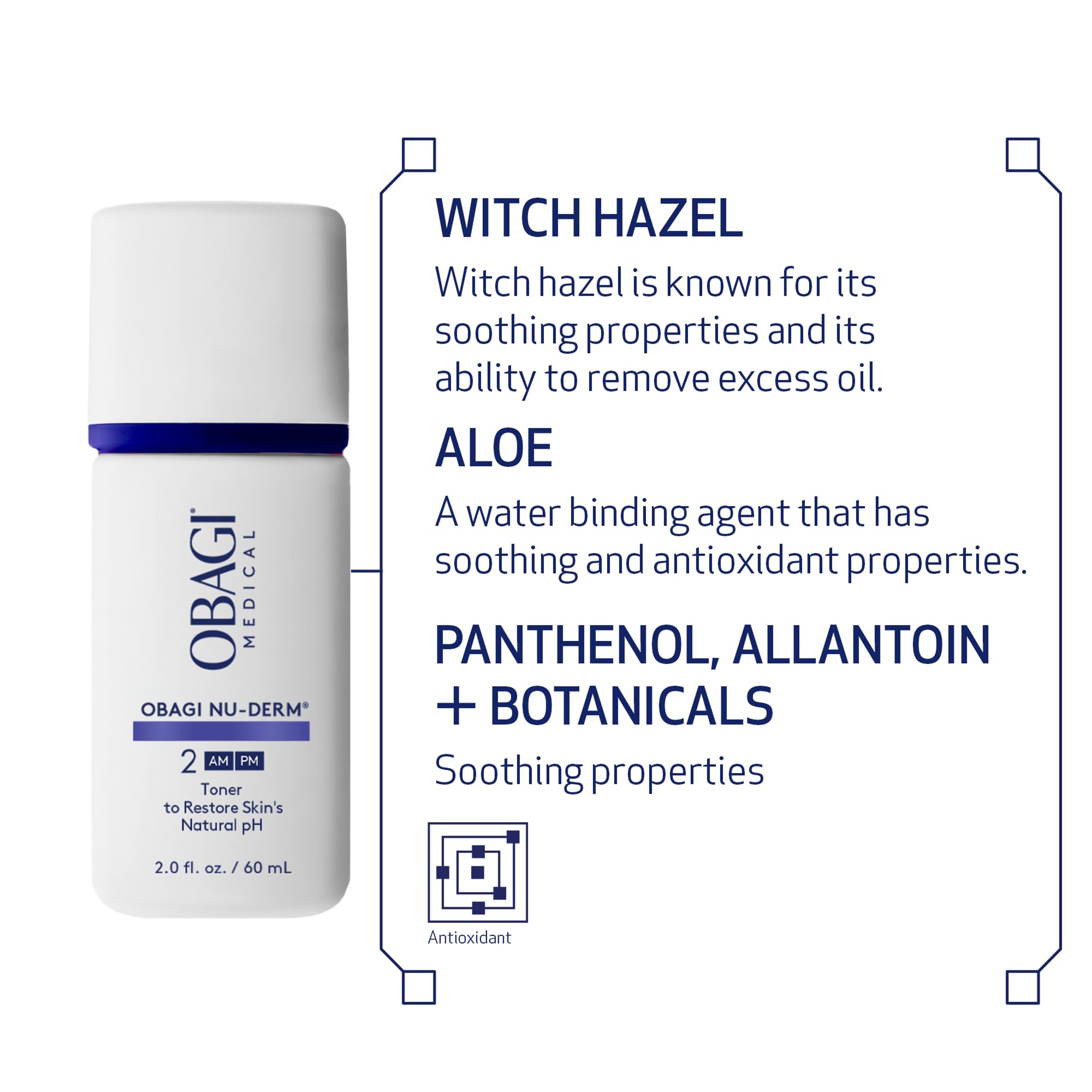 Tónico Obagi Nu-Derm con hamamelis y aloe calma la piel