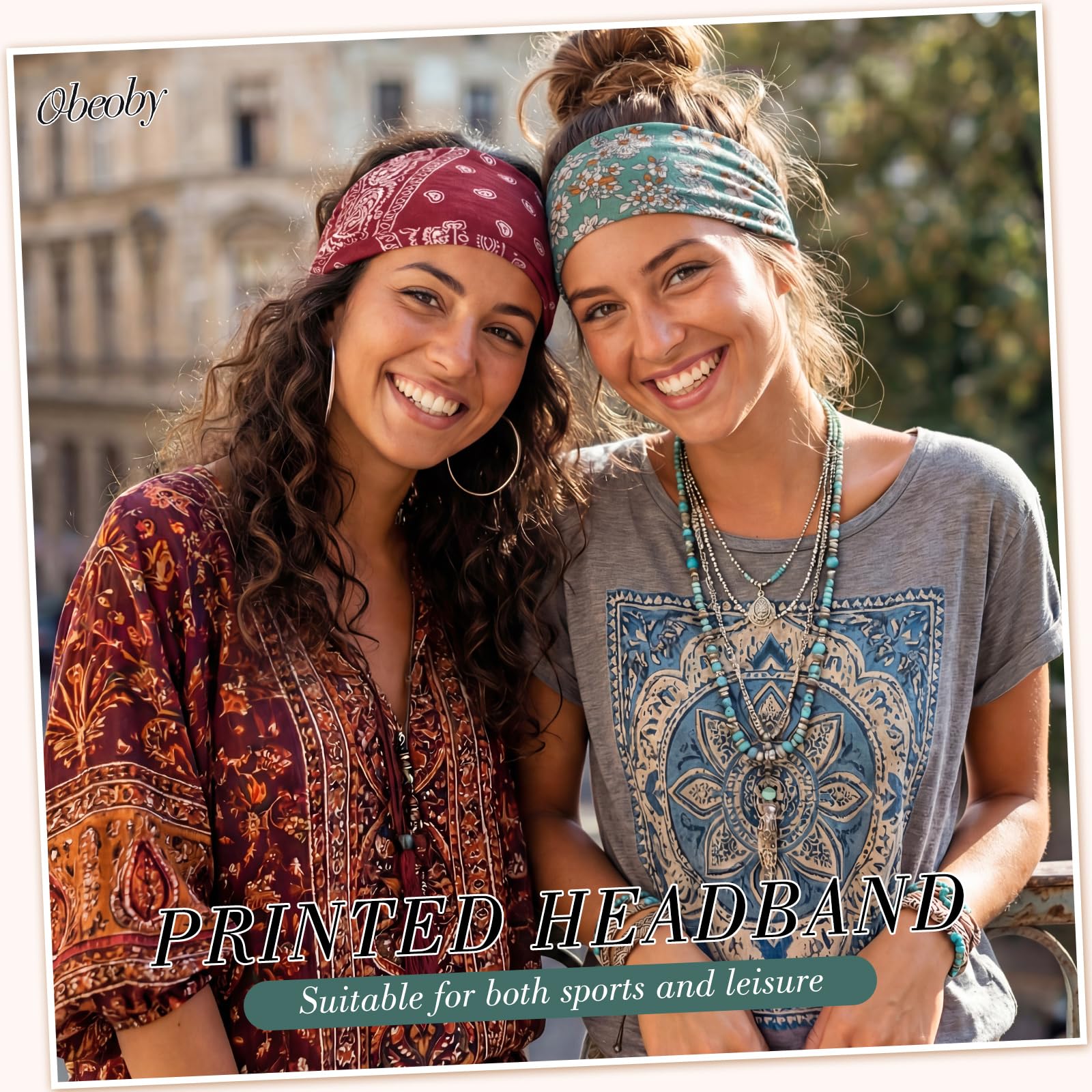 obeoby banda boho mujer talla ajustable y antideslizante para mayor fijación.