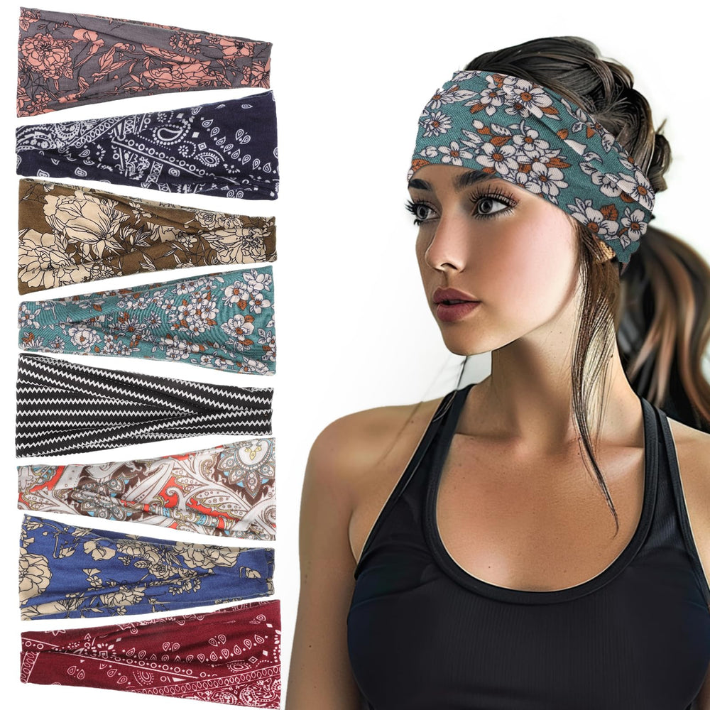 obeoby banda boho mujer, vista frontal con nudo para estilos versátiles y cómodos.