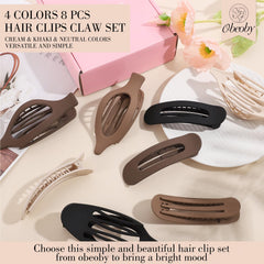 Obeoby clip plano neutro tamaño pequeño, ideal para media coleta.