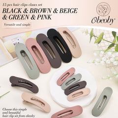 obeoby clips planos pelo tres tamaños para peinados variados y seguros.