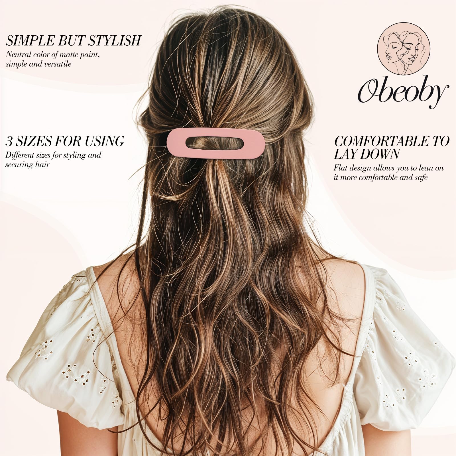 obeoby clip planos para uso diario en cabello rizo o liso facilita el peinado.