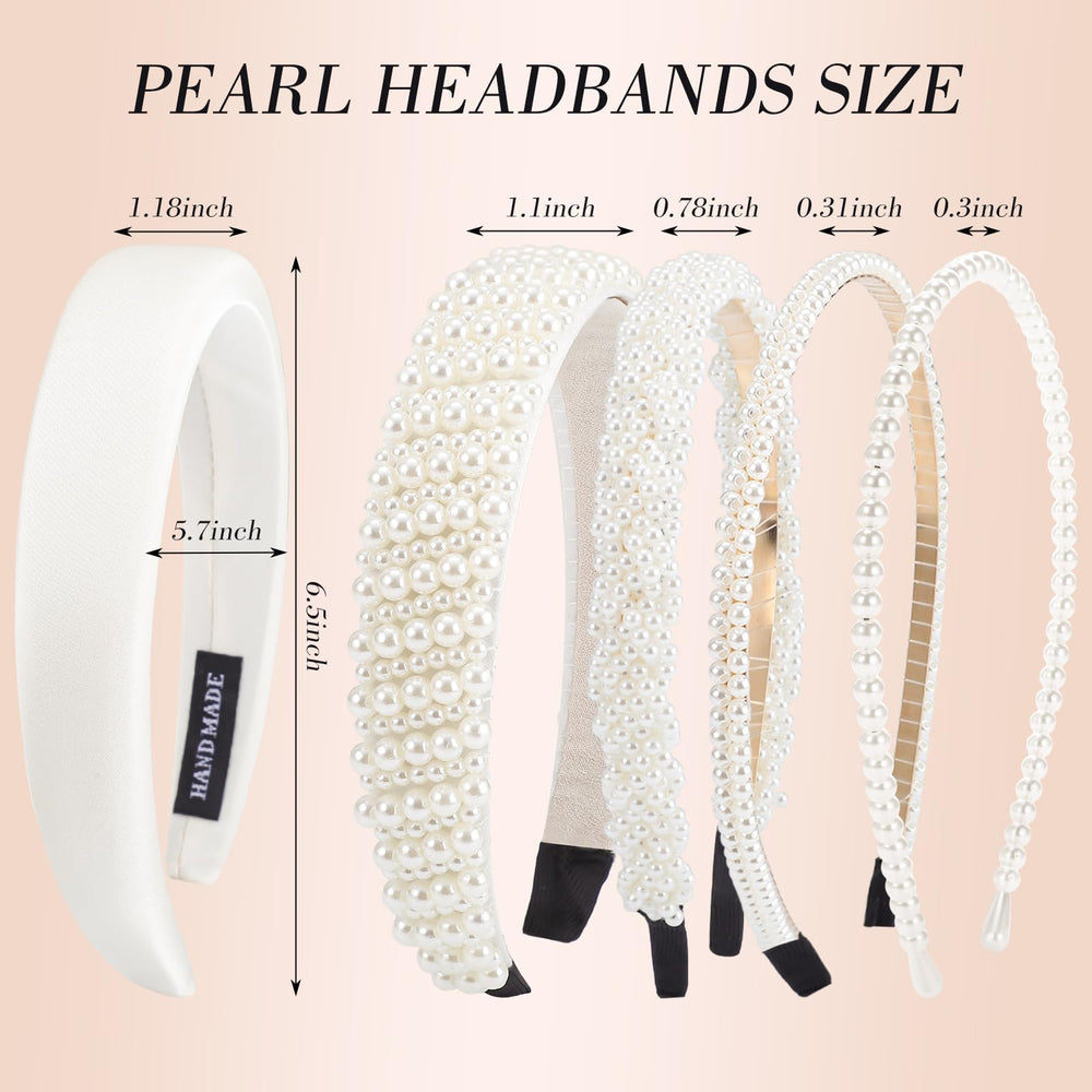 obeoby diadema-perlas-doble-filamento, estilo multi-capa para look formal y duradero